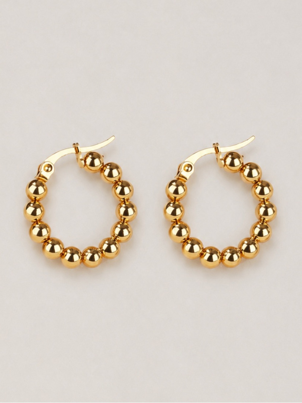 New! Gold Bubble Bead Hoop Earrings NWOT